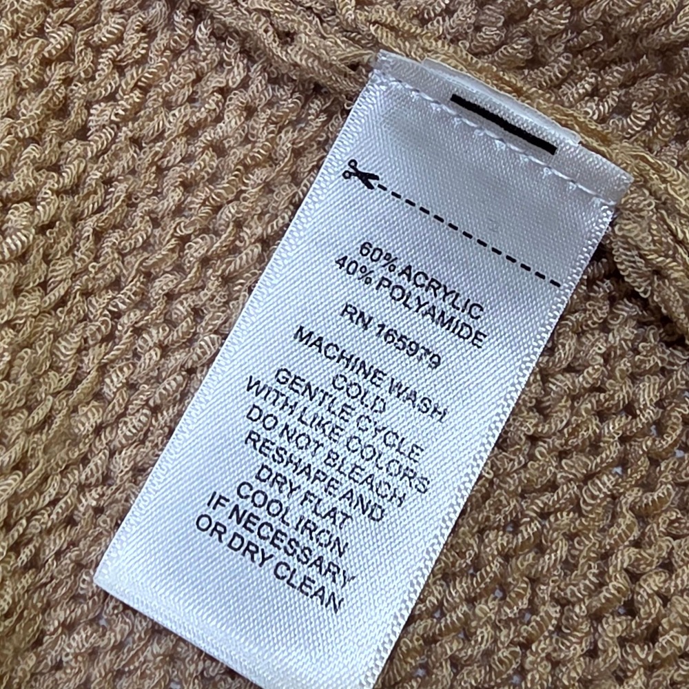 Cable & Gauge Cardigan Womens XL Tan Open Front Lightweight Knit Sweater 7710 - Picture 7 of 7